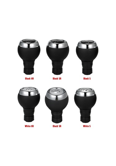 Samdoo Mini Cooper Vites Topuzu - Siyah & Gümüş, 5/6 Vites, Deri & Plastik, 2006-2017 Modeller İçin Gümüş