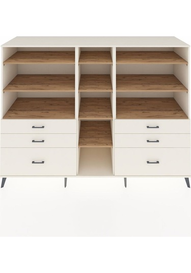 Kronos Dolap 10 Raflı 6 Çekmeceli 220x59x163 Aytaşı-çam/aytaşı Aytaşı-çam/aytaşı