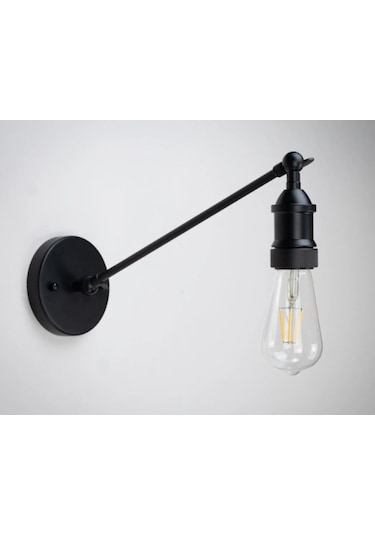Riolight Modern1 Siyah Çift Mafsallı 1xe27 Duylu Metal Duvar Apli Siyah