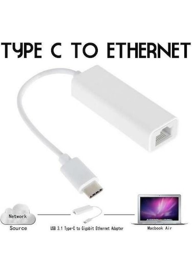 Usb 3.1 Type C To Ethernet Çevirici Dönüştürücü Adaptör