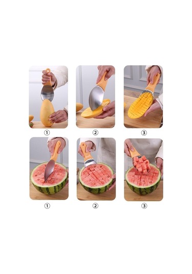 Mango Dilimleme Ve Binleme Aracı Çok Fonksiyonlu Paslanmaz Çelik Meyve Peel Ayırıcı 1 Adet , Boyut:mango Kesici Diğer