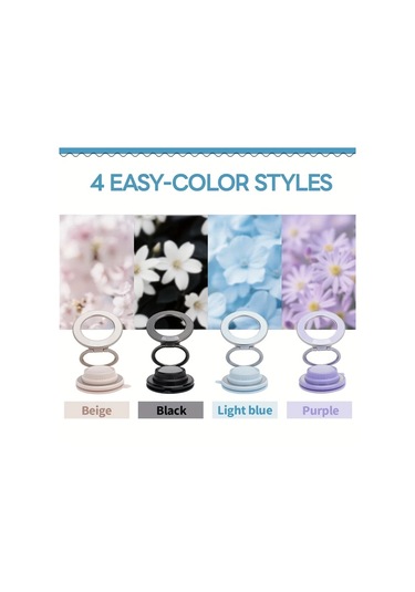 Gateesat Mor 360 Derece Dönen Manyetik Telefon Tutucu, Güçlü Mıknatıs Ve Vakus Emişi, Seyahat İçin Katlanabilir