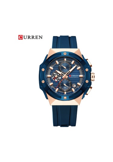 Curren Erkek Saati Açık Hava Eğlence Spor Takvim Kuvars Dairesel Bilek Saati Mavi Diğer