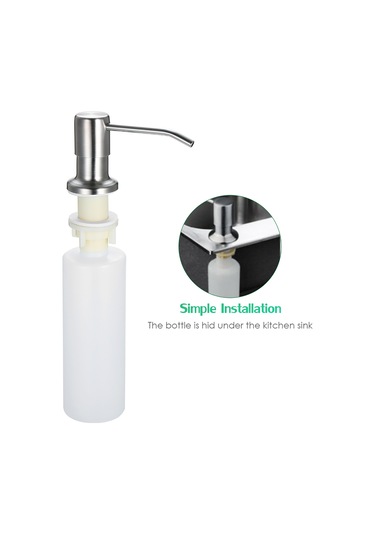 Kangvka 304 Paslanmaz Çelik Sabun Dağıtıcı 300ml - Mutfak/ilçe Lavabo Kullanıma Uygun - Kolay Kurulum Manuel Sabun Atıcı Gümüş