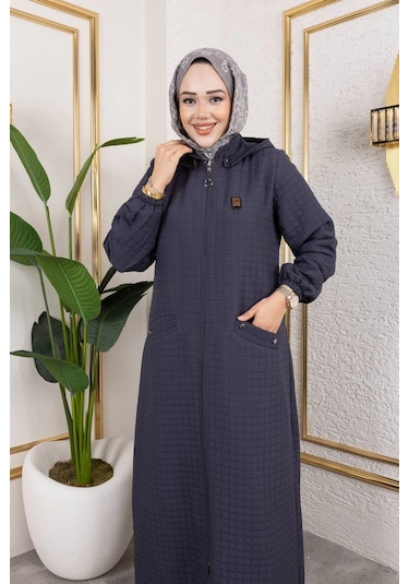 Nevayla Moda Kapüşonlu Kapitone Mont / Gri-m104 Gri