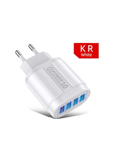 Lovebay Hızlı Şarj 3.1a 4 Port Usb Duvar Adaptörü Qc 3.0 Au Tak Samsung Uyumlu Xiaomi Ukdistribütör Garantili