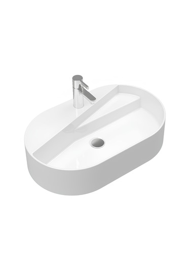 Seramiksan Livello Tezgah Üstü Yuvarlak Batarya Delikli Lavabo 65 CM