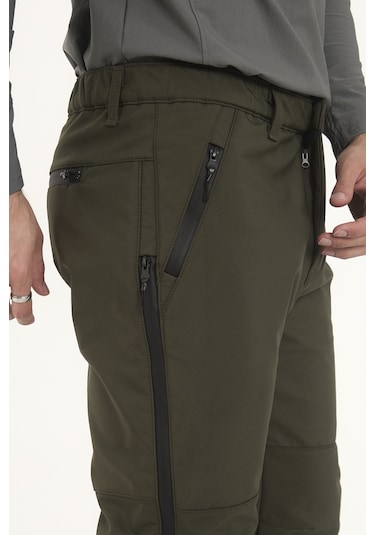 Camp Scoutland Camp595 Outdoor Tactical Softshell Su Ve Rüzgara Dayanıklı İçi Polarlı Kışlık Erkek Taktik Pantolon Haki Haki