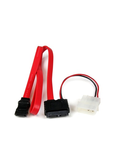 Mini Sata Slimline Sata 6+7 13 Pin To Sata 4 Pin Molex Power Kablo 50cm