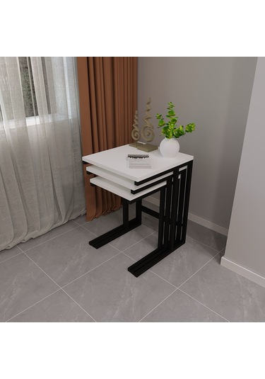 Star 3 Lü Zigon Sehpa Beyaz