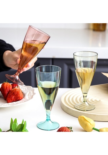 Pembe Şarap Kadehi Seti Abs Plastik Yaratıcı Yüksek Şeffaflık Ps