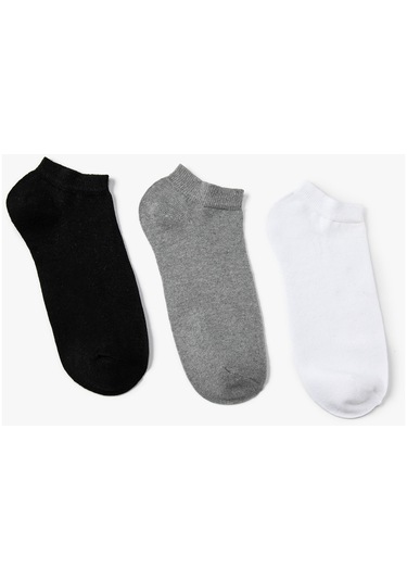 Koton Basic 3'lü Patik Çorap Seti Çok Renkli Gri 4wam80004aa 4WAM80004AA040 Gri