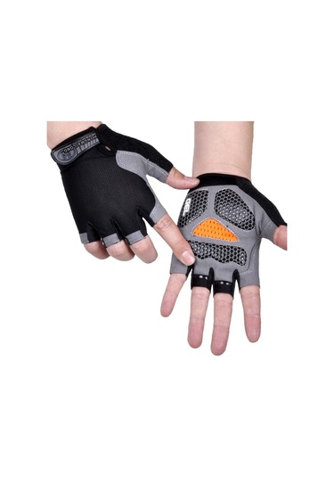 Happychildhood Spor Yarı Parmaklı Eldivenler Erkekler Ve Kadınlar Açık Havada Bisiklet Sürmek Mavi