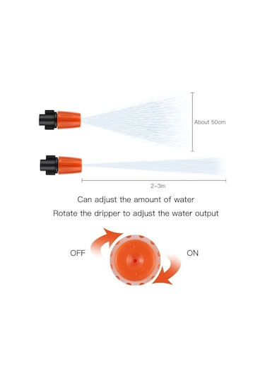 Mufunye 50 Adet Mikro Sprey Ayarlanabilir Akışlı Sulama Damlatıcıları, Bahçe Ayarlanabilir Yağmurlama Damla