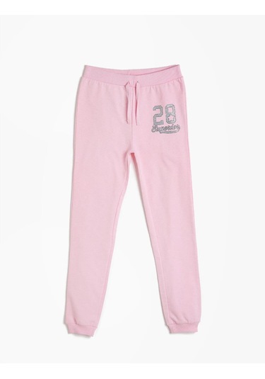 Koton Baskılı Çocuk Jogger Eşofman Alt Pembe