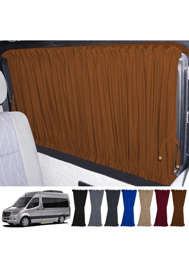 Pandami Mercedes Sprinter W907 Uzun 2018+ Uyumlu Taba Raylı Oto Perde Takımı
