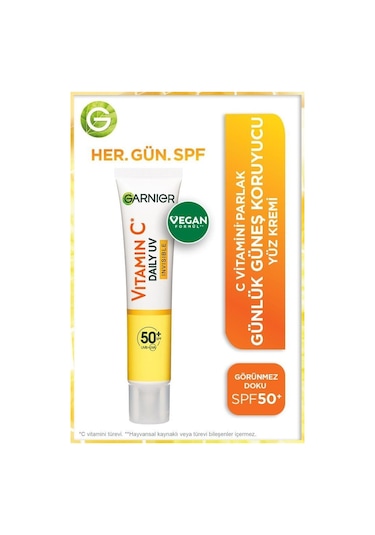 Garnier Vitamin C Daily Uv Invisible Günlük Koruyucu Yüz Güneş Kremi SPF50+ 40 ML