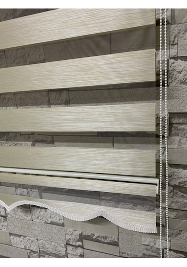 Bambu Krem Renk Zebra Perde (Etekli)