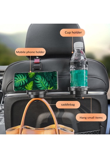 Reedark Araç Koltuk Askısı - 2'li Fonksiyonel Bardak Ve Telefon Tutucu 5-8cm