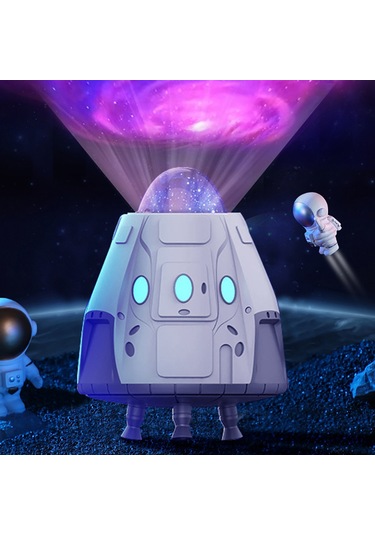 Uzay Kapsülü Yıldız Projektör Atmosfer Gece Lambası Yıldızlı Kuzey Işıkları Süsleme Dekorasyon Masa Lambası Fiş Usb Uzay Kapsülü Yıldız Projeksiyon Lambası