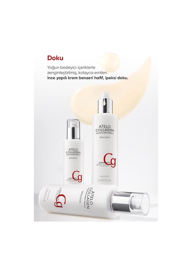 Atelokolajen İçerikli, Yaşlanma Karşıtı Besleyici Emülsiyon Mıssha Atelo Collagen Emulsion