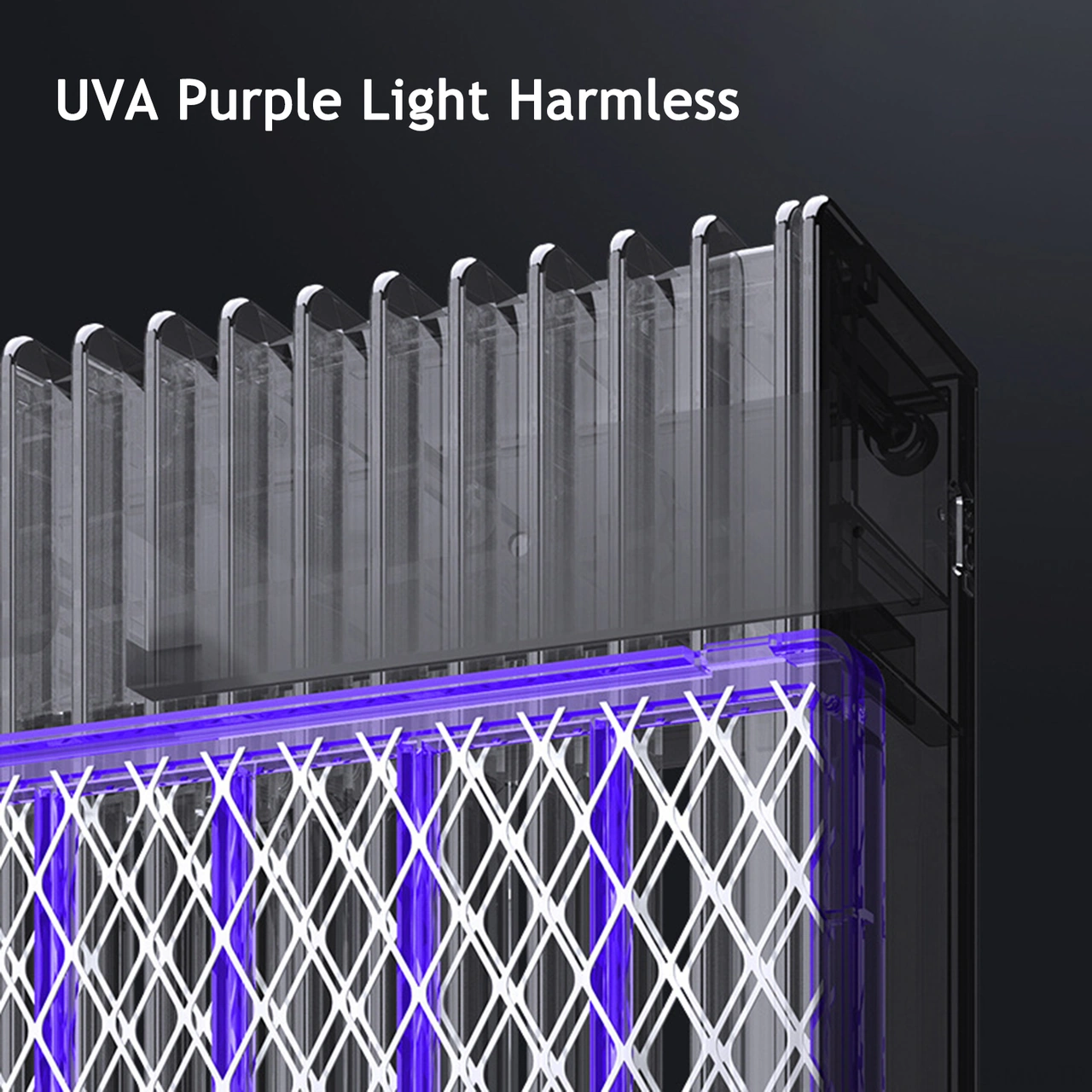 Moveevo Duvara Asılı/vertikli 2'li Usb Şarjlı Mor Işık Liçli Elektrik Şoku İle Evcil İnekçe Öldürücü Lambası Siyah 1200mah Pil