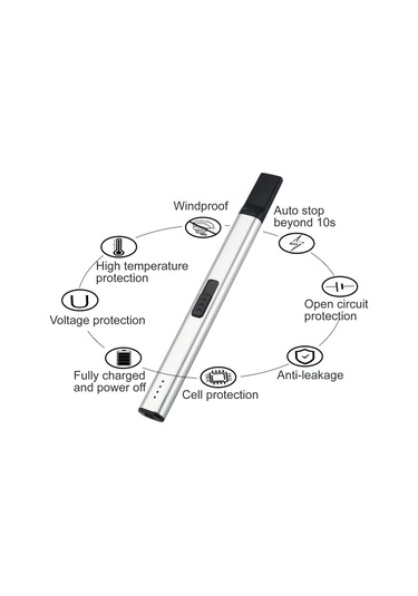 Moveevo "usb Şarjlı Rüzgara Dayanıklı Ark Ateşleme Çakmak - Bbq, Kamp Ve Mutfak İçin" Yeşil