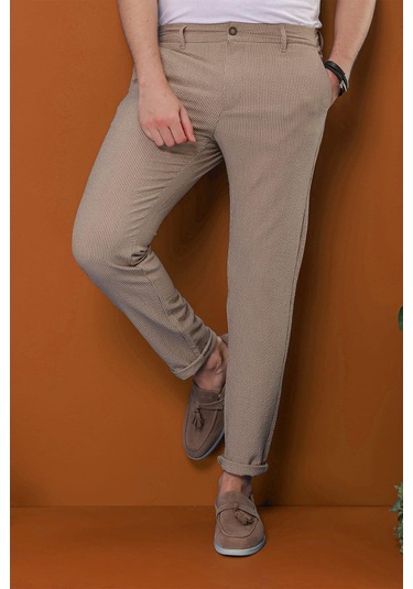 Efor P 1113 Slim Fit Bej Spor Pantolon Bej