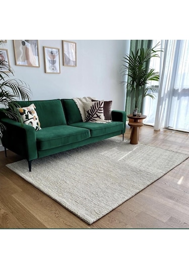 Eko Halı Flatweave Choti White Dekoratif Jüt Kilim