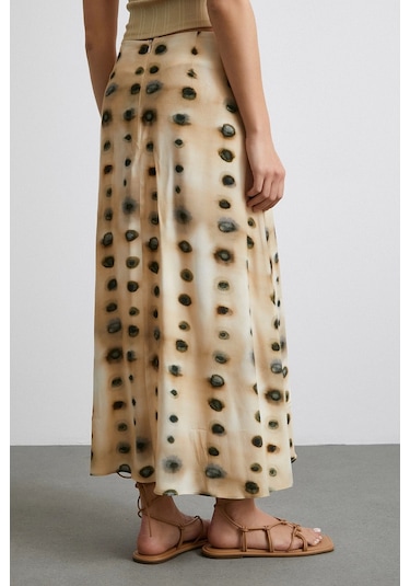 Düğüm Detaylı Etek Ekru Ekru