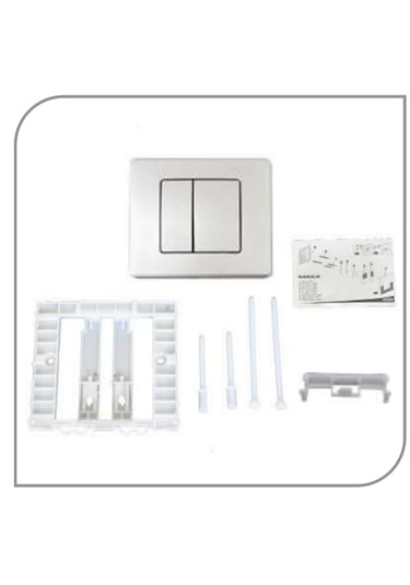 Sanica Gömme Rezevuar Kumanda Paneli Basma Butonu Beyaz