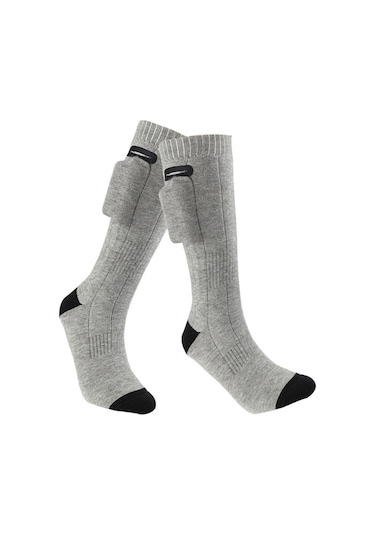 Yıkanabilir Şarj Edilebilir Elektrikli Isıtmalı Çorap 3 Modlu Gri