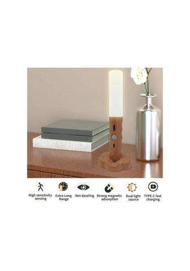 Xindoker 3'ü 1 Arada Akıllı Led Algılama Lambası - Şarjlı Duvar Lambası, El Feneri, Masa Lambası 2 Adet 2.5w Islak Beyaz Işık, 800mah Pil, Manyetik Taban, Çok Senaryo Uygun Sarı