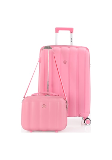 Mçs Polipropilen 2li Valiz Seti Orta & Makyaj V305 S21yy1000074-set 00020 Pembe