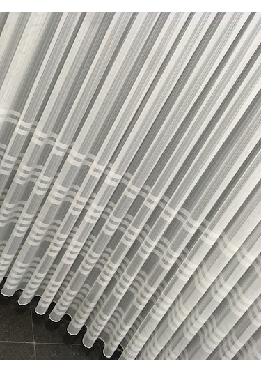 Perdefony Eteği Bantlı Düz Tül Perde Hafif Simli Ürün