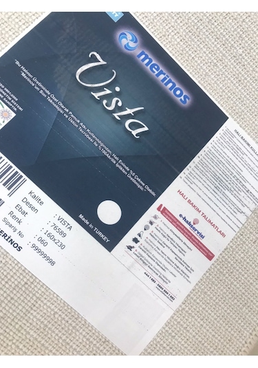 Merinos Halı Vista 76589 060 Serisi Triko Akrilik Salon Oturma Yatak Odası Halısı Krem