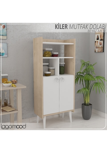 Lagomood Kiler Çok Amaçlı Dolap Banyo & Mutfak Meşe-Beyaz