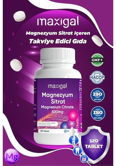 Maxigal Magnezyum Sitrat 120 Tablet