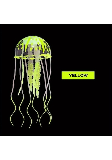 Vkemall Küçük Sarı Simülasyon Deniz Anemonu - Akvaryum Dekorasyonu - Su Tankı Görünüm Güzelleştirici Figür