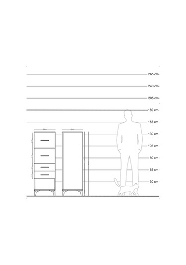 Hyperion Dolap 4 Çekmeceli 44x44x134 Antrasit-aytaşı Antrasit