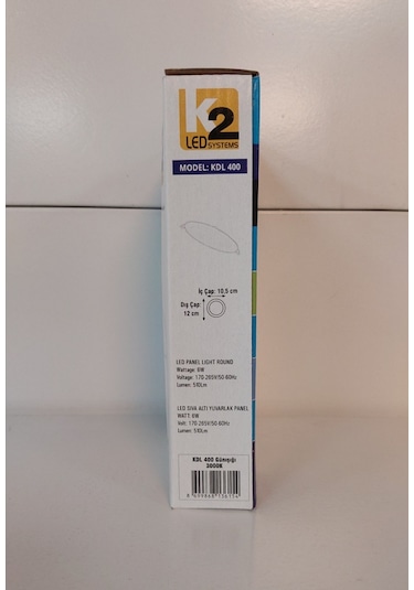 10 Adet Global K2 Kdl400 6w 6500k Beyaz Smd Yuvarlak Slim Led Panel