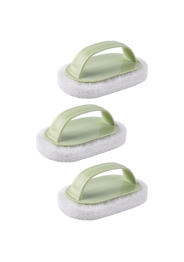 Mutfak Sünger Küvet Havuz Fırçası 3 Adet , Güçlü Ovma Bulaşık Yıkama Temizleme Fırçası-2