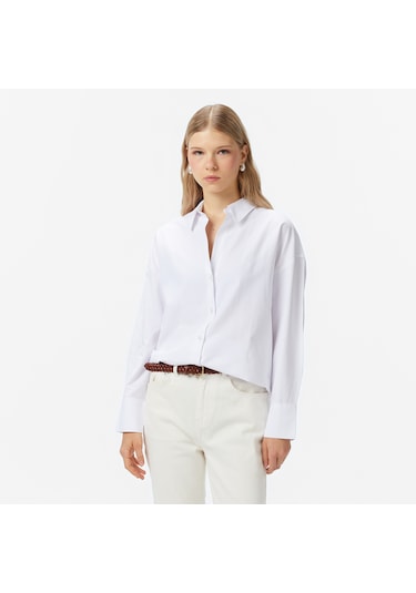 Nautica Kadın Beyaz Oversize Gömlek Düz 57w220t Beyaz