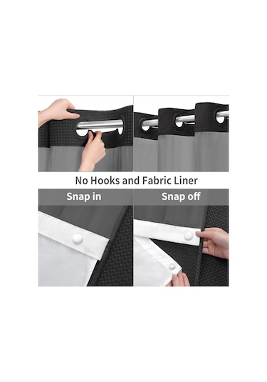 Reedark Siyah Otel Kalitesi Kanca Yok Su Geçirmez Perde Seti - Tıkla Tak Sürdürülebilir Döşeme Ve Havalandırma Paneli Siyah