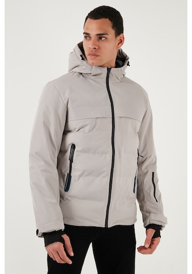 Buratti Regular Fit Kapüşonlu Kapitoneli Erkek Mont 497Dean Taş