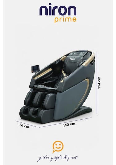 Quantum Akıllı Masaj Koltuğu 6 Başlık, 143 Cm Sl Ray, 18 Program & Isıtma Teknolojisi Gri