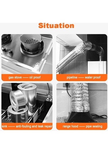 Pazly Alüminyum Folyo Su Geçirmez Bant, 5cmx20m, Isı Yalıtım Ve Anti-kalıp Bant