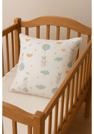 More Home Müslin Bebek Yastık Kılıfı % 100 Pamuklu Tafşanlı Bolonlu 35x44 Çok Renkli