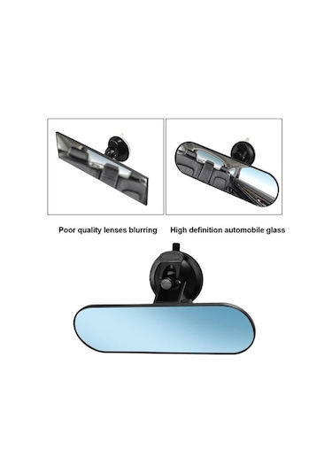 Novahub 360 Derece Ayarlanabilir İç Dikiz Aynası, Siyah, Geniş Görüş Alanı, Emme Montaj, Kamyon İçin