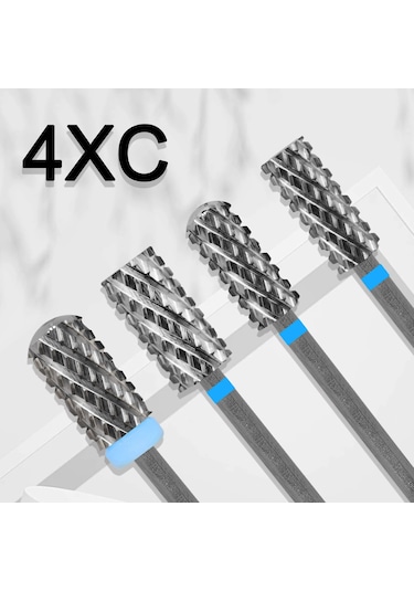 Gelak 4xc Büyük Namlu 6.6mm Ve 5.3mm Uçları Tırnak Matkap Uçları Kesici Jel Karbür Akrilik Kaldır Freze Tozu Sökücü Güçlü Açık Gri